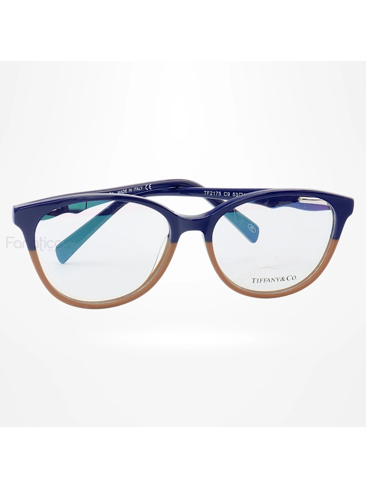 Armação de Óculos Oval TF2175 Azul e Nude