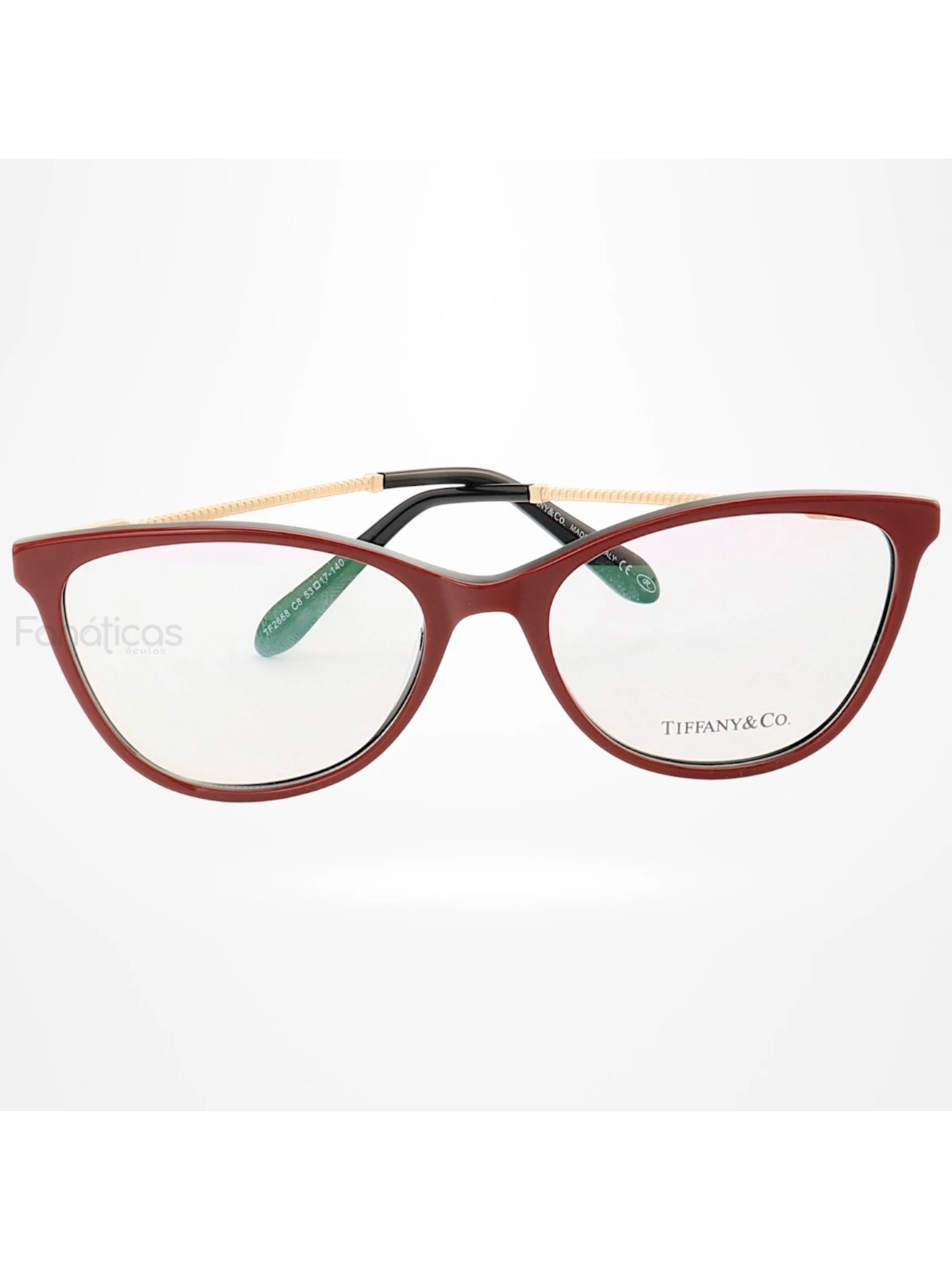 Armação de Óculos Oval TF2668 Azul Vermelho e Preto