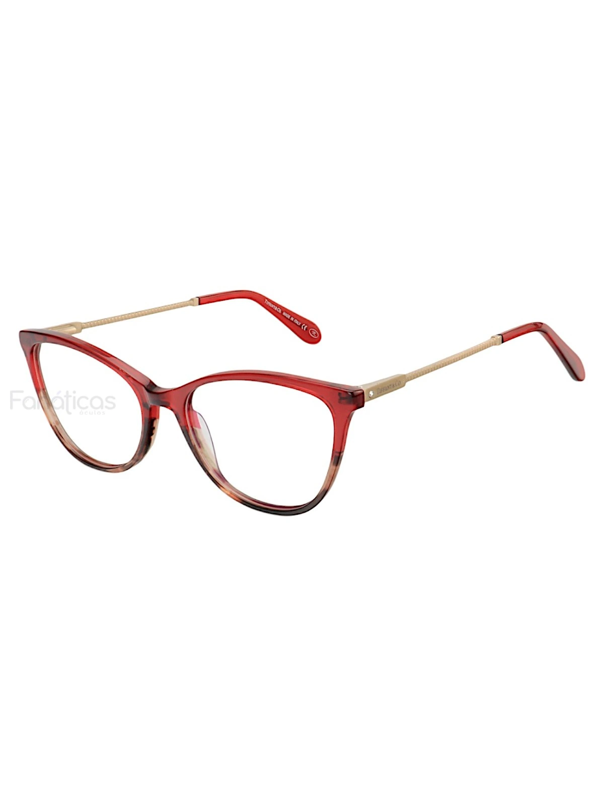 Armação de Óculos Oval TF2668 Vermelho Degrade