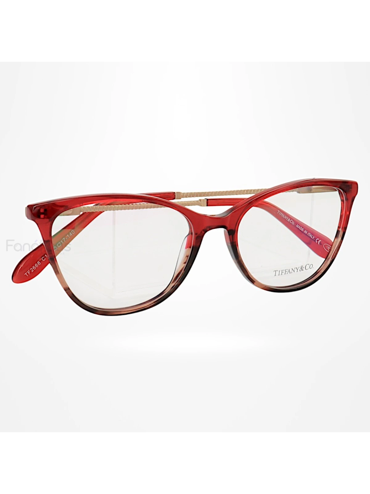 Armação de Óculos Oval TF2668 Vermelho Degrade