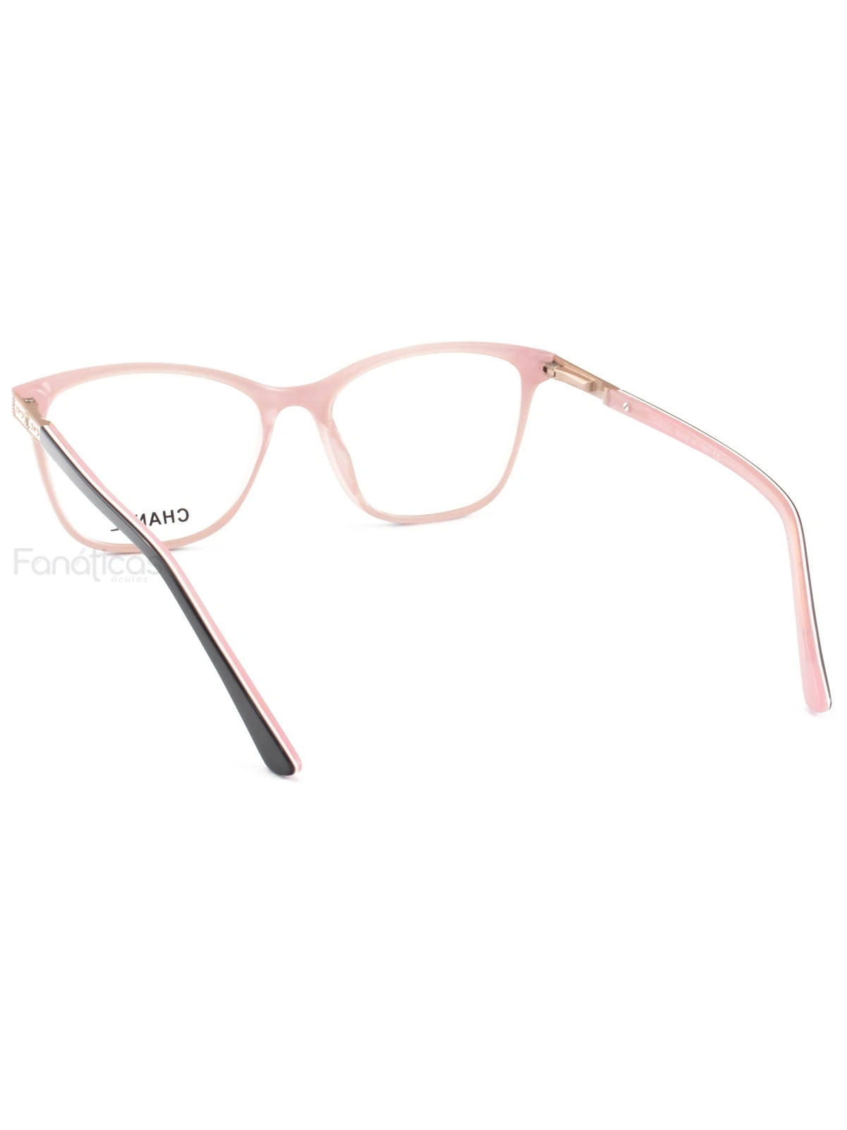 Armacao de Óculos Quadrada CH3503 Preto e Rosa