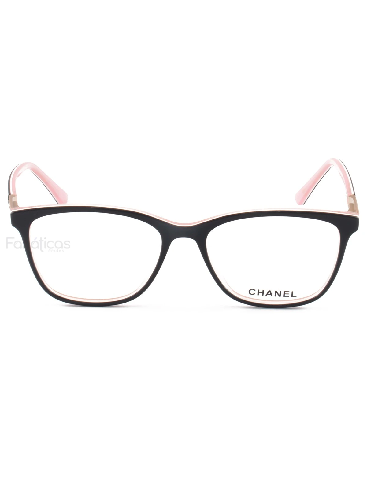 Armacao de Óculos Quadrada CH3503 Preto e Rosa