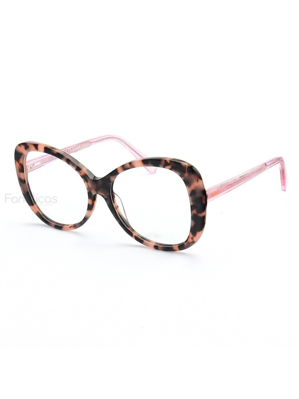 Armação de Óculos Quadrada CL00110 Rosa Tartaruga