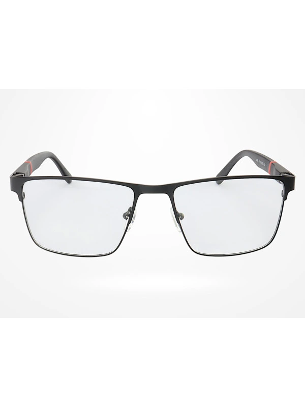 Armação de Óculos 2306 Quadrado Preto e Vermelho