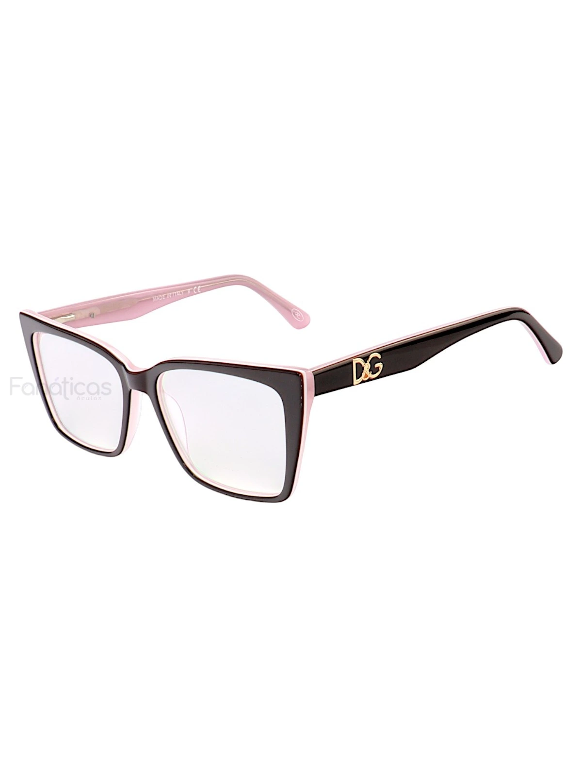 Armação de Óculos Quadrada DG5031 Preto e Rosa