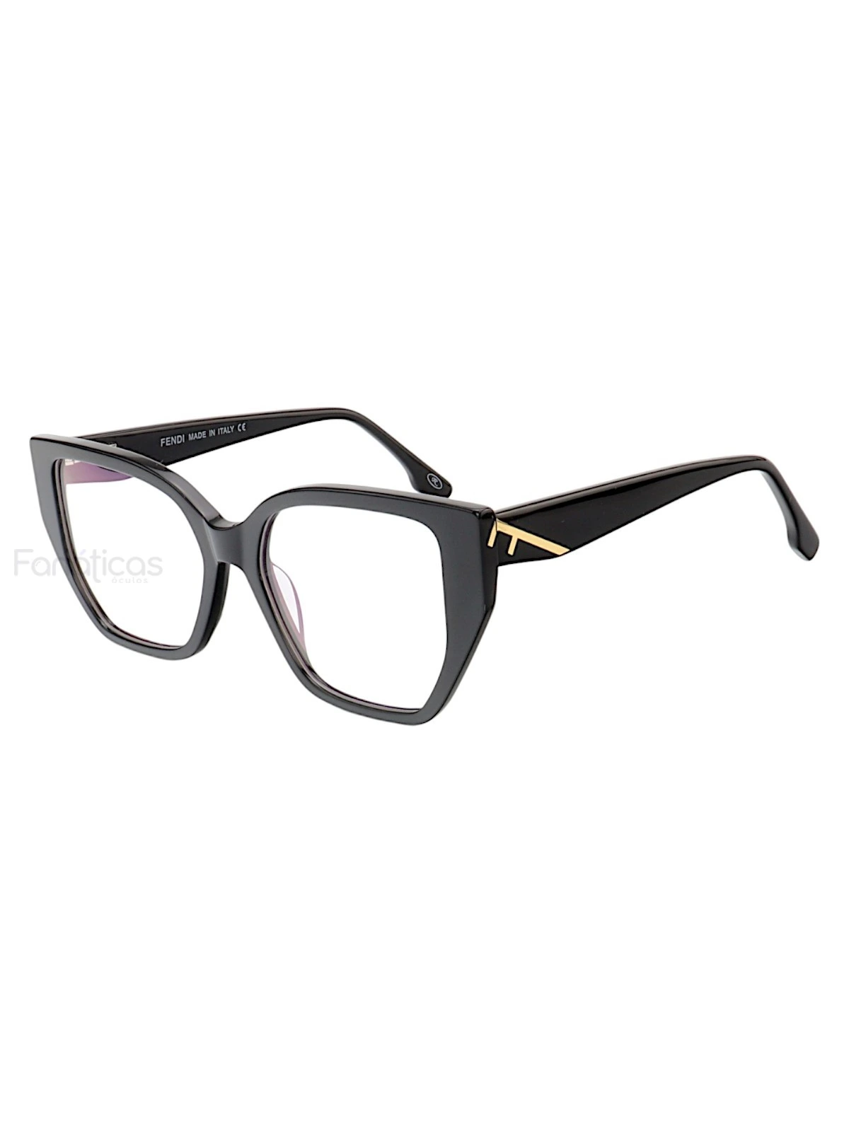 Armação de Óculos Quadrada FE50073 Preto