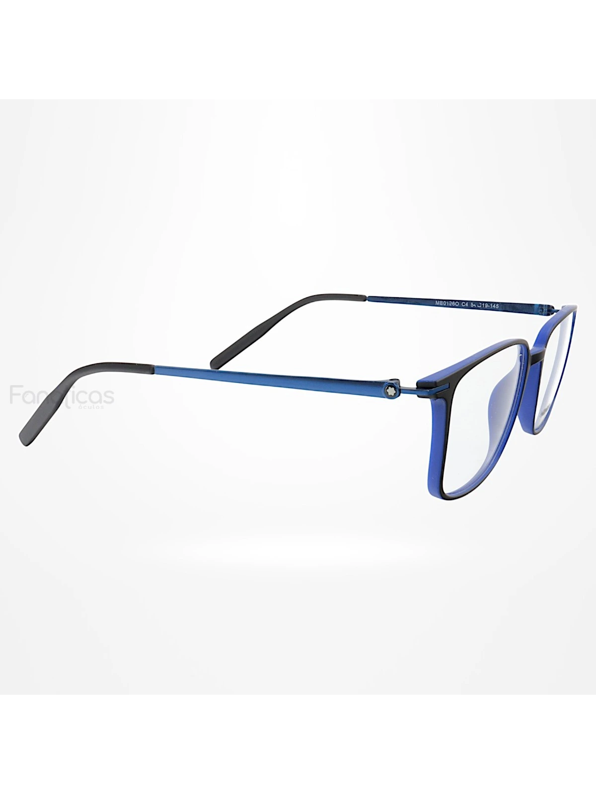 Armação de Óculos Quadrada MB0196O Preto e Azul