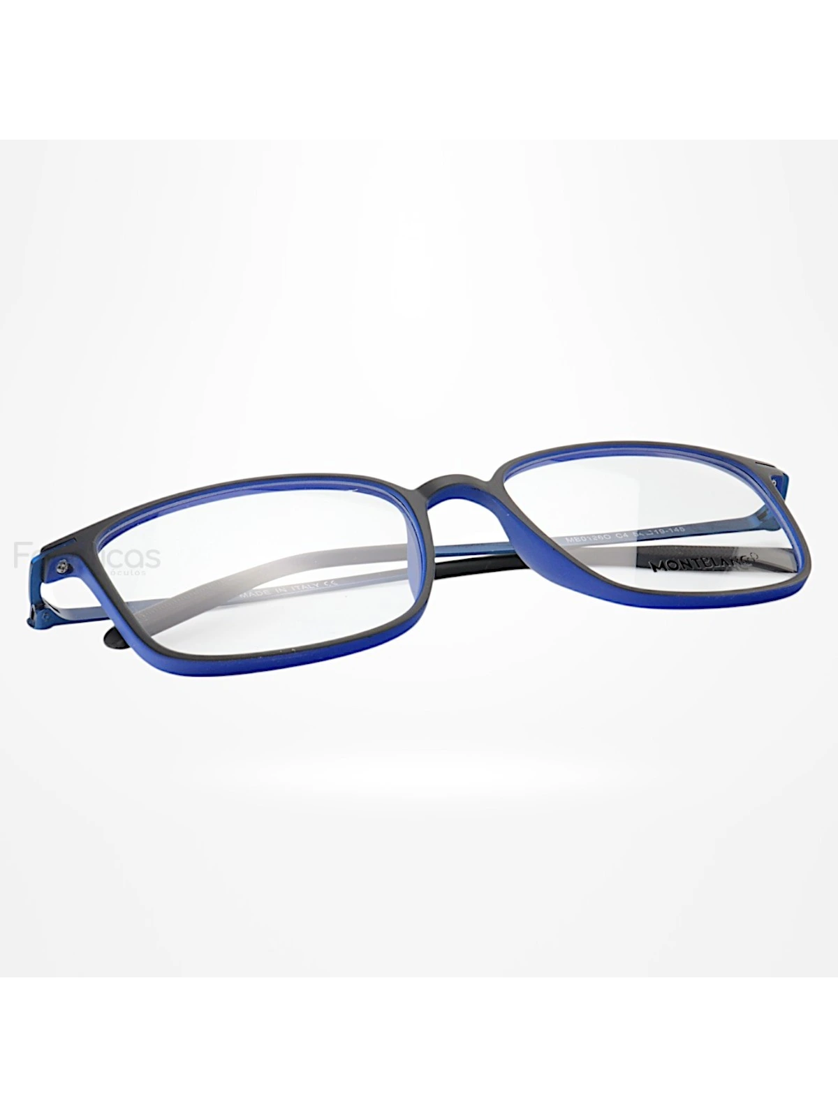 Armação de Óculos Quadrada MB0196O Preto e Azul