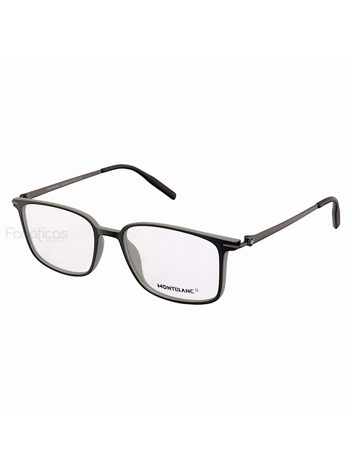 Armação de Óculos Quadrada MB0196O Preto e Cinza