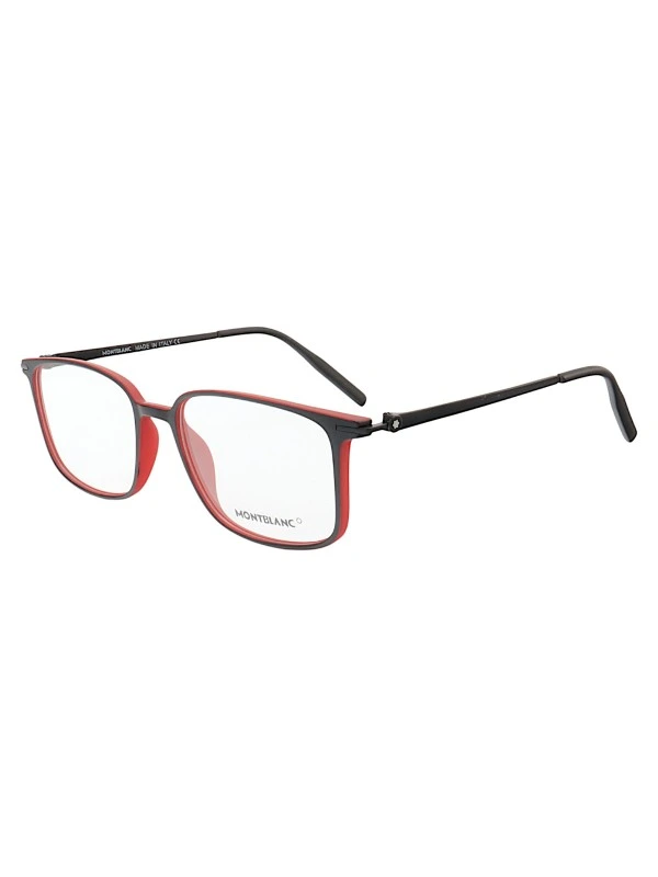 Armação de Óculos Quadrada MB0196O Preto e Vermelho