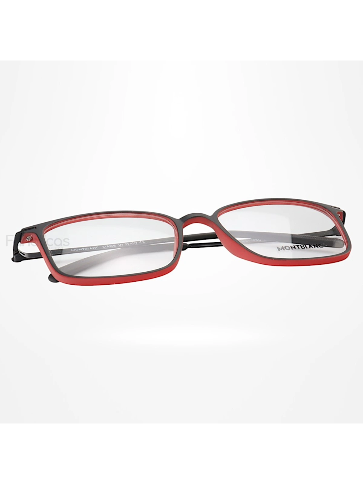 Armação de Óculos Quadrada MB0196O Preto e Vermelho
