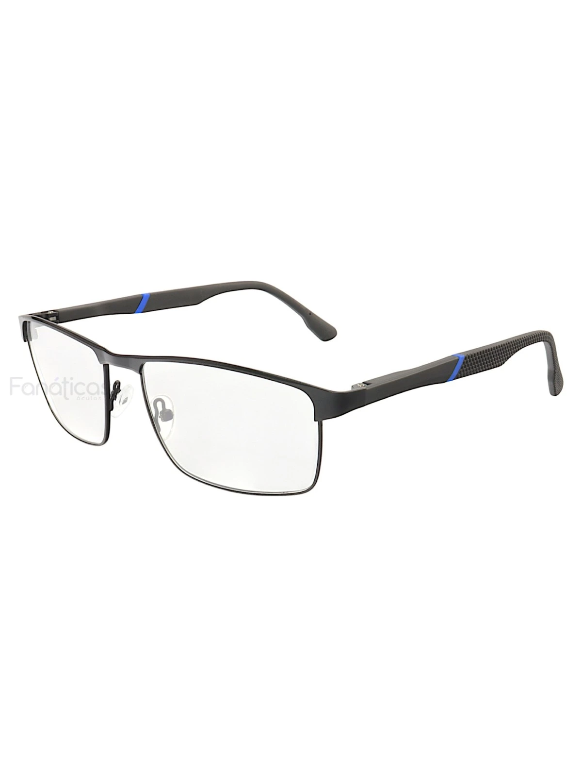 Armação de Óculos 65109 Quadrado Preto e Azul