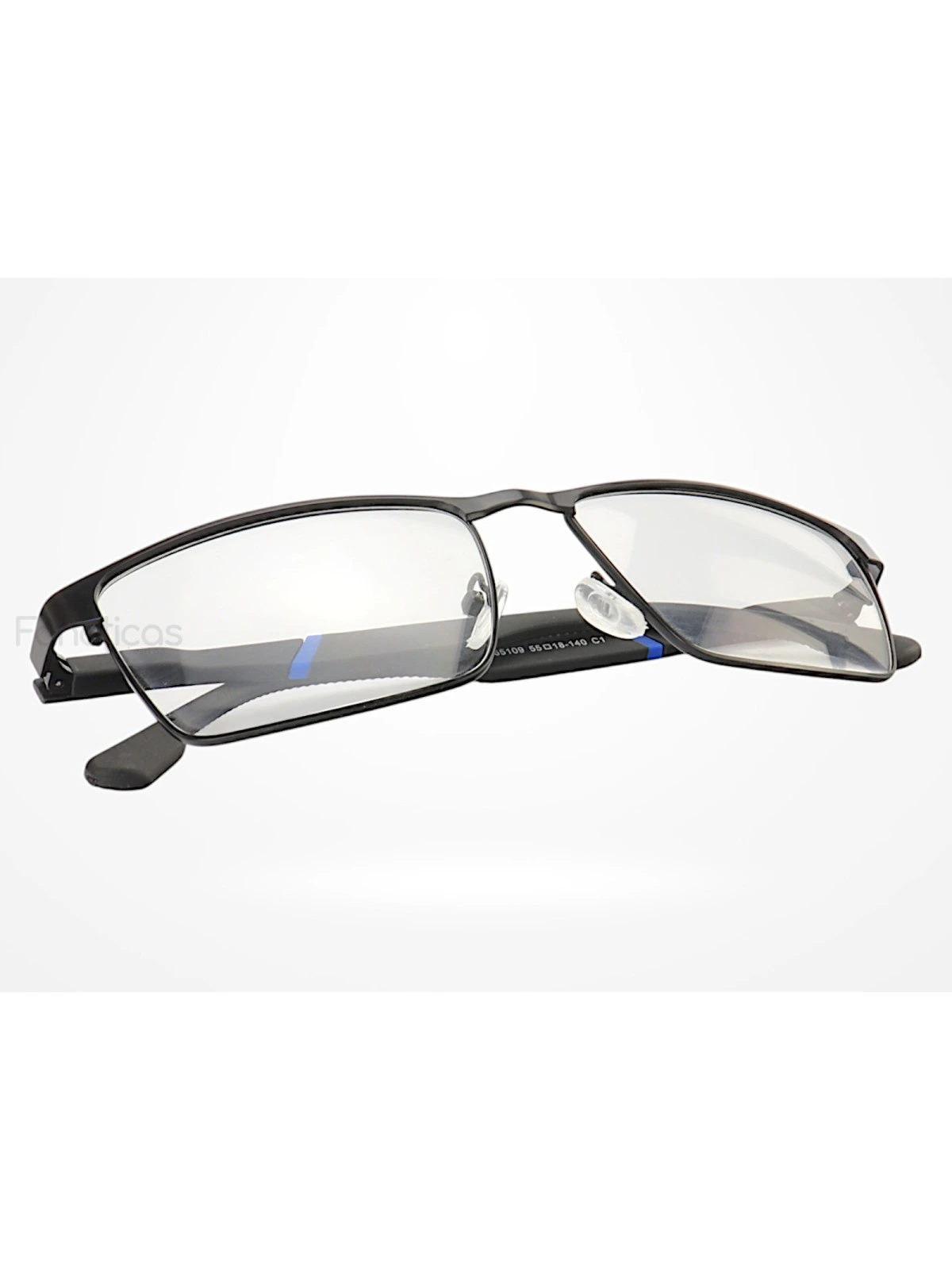 Armação de Óculos 65109 Quadrado Preto e Azul