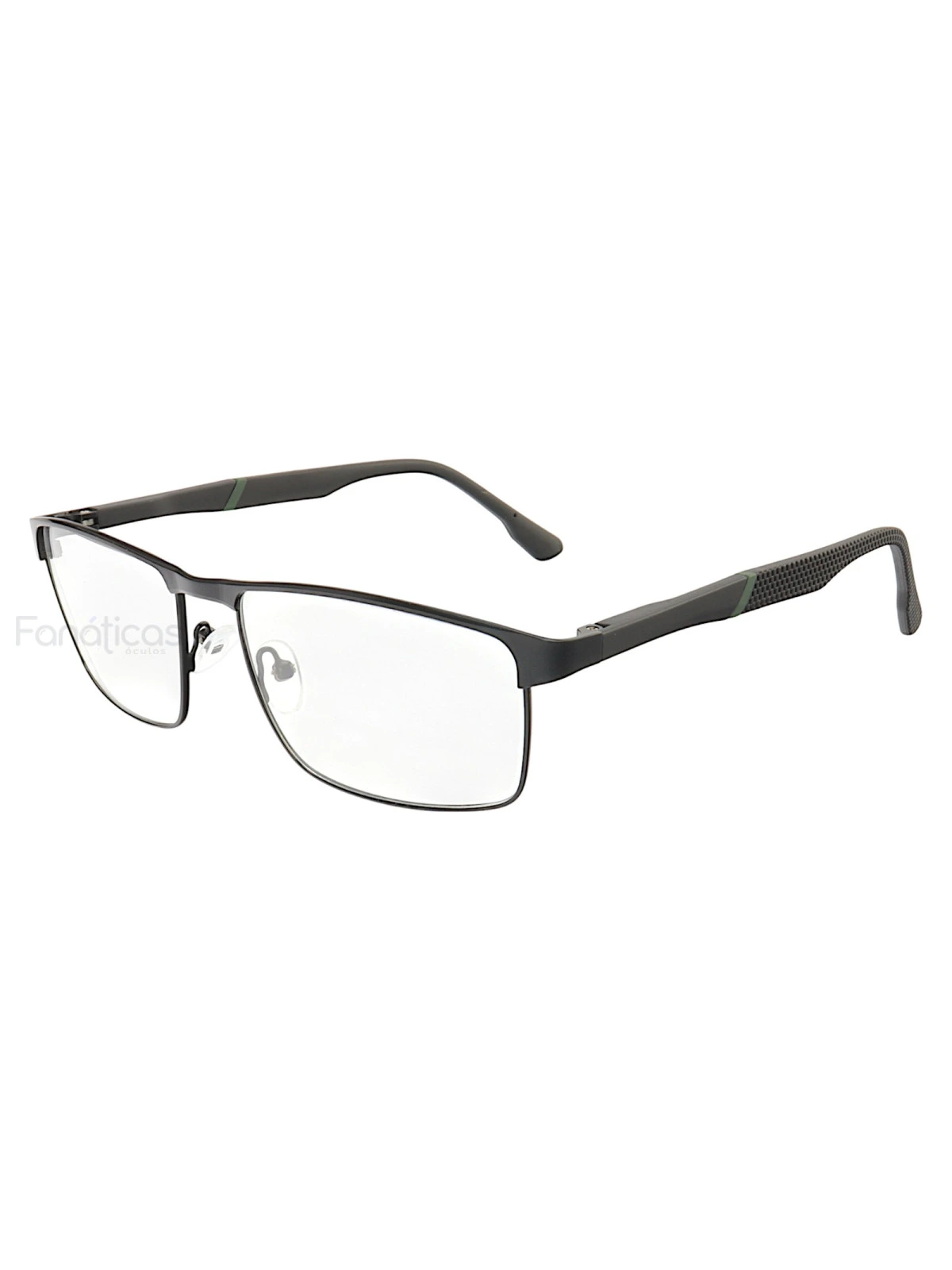 Armação de Óculos 65109 Quadrado Preto e Verde