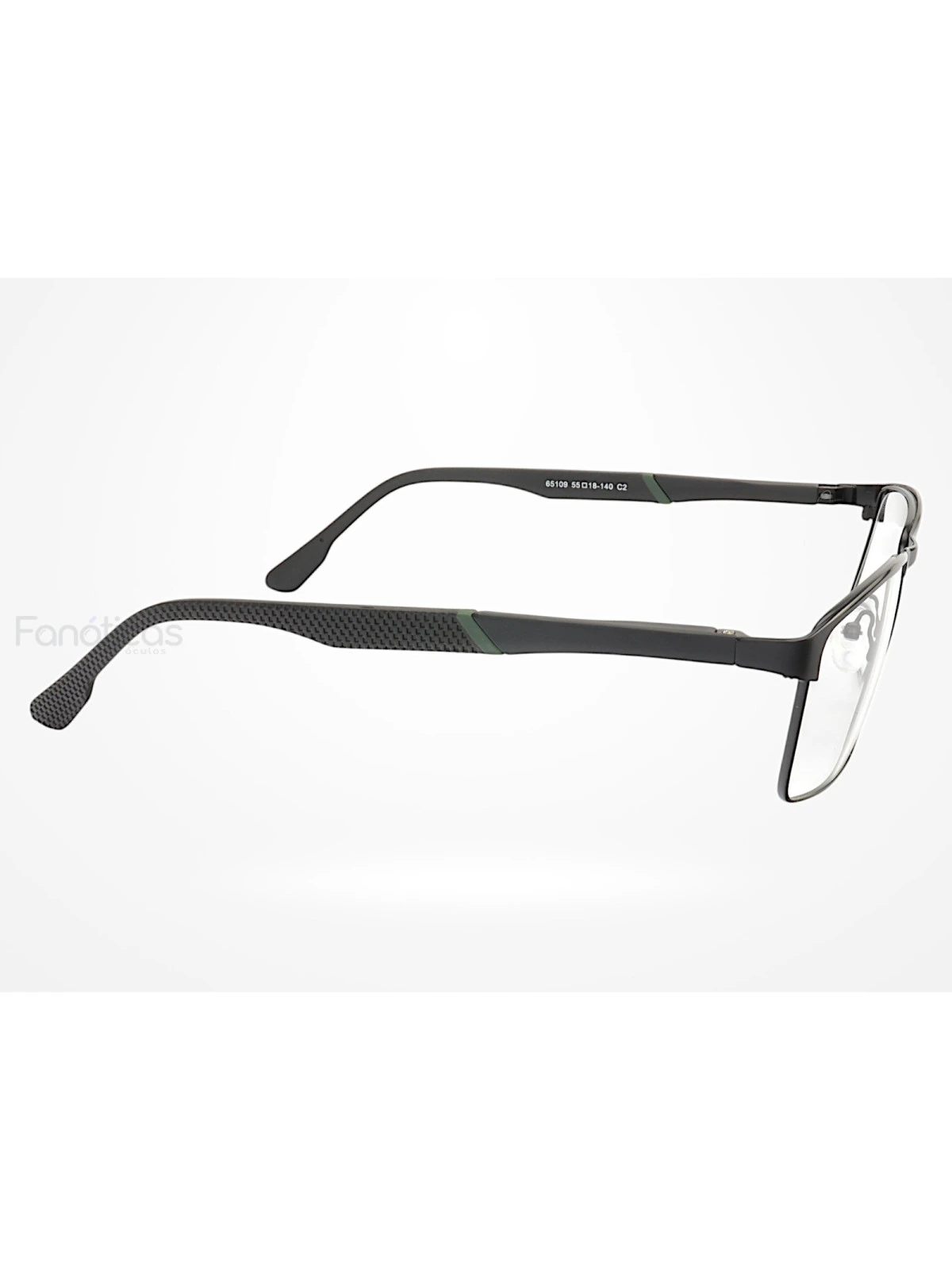 Armação de Óculos 65109 Quadrado Preto e Verde