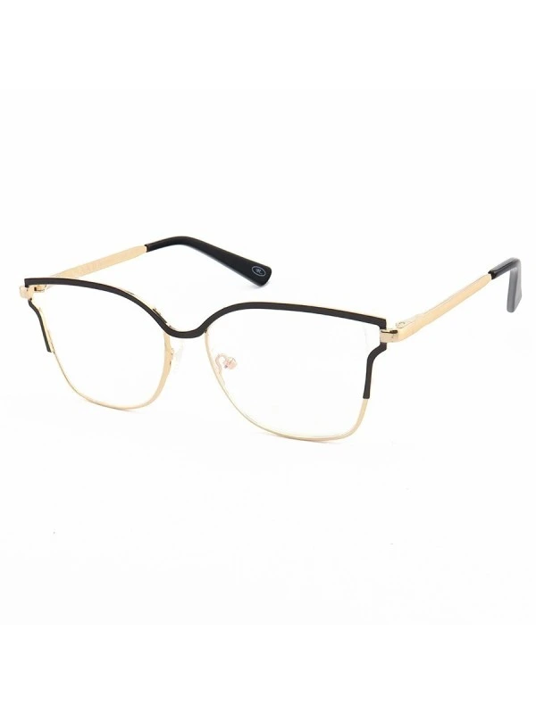 Armação de Óculos Quadrada PD54 Dourado e Preto
