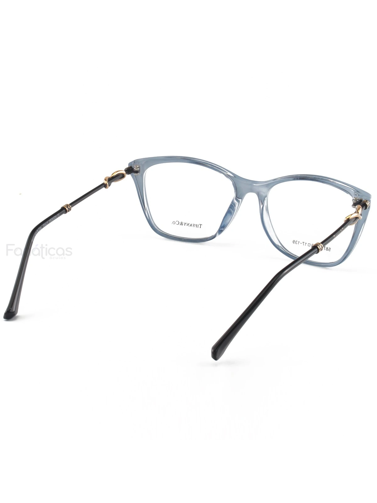 Armacao de Óculos Quadrada TF2160 Preto e Azul Celeste
