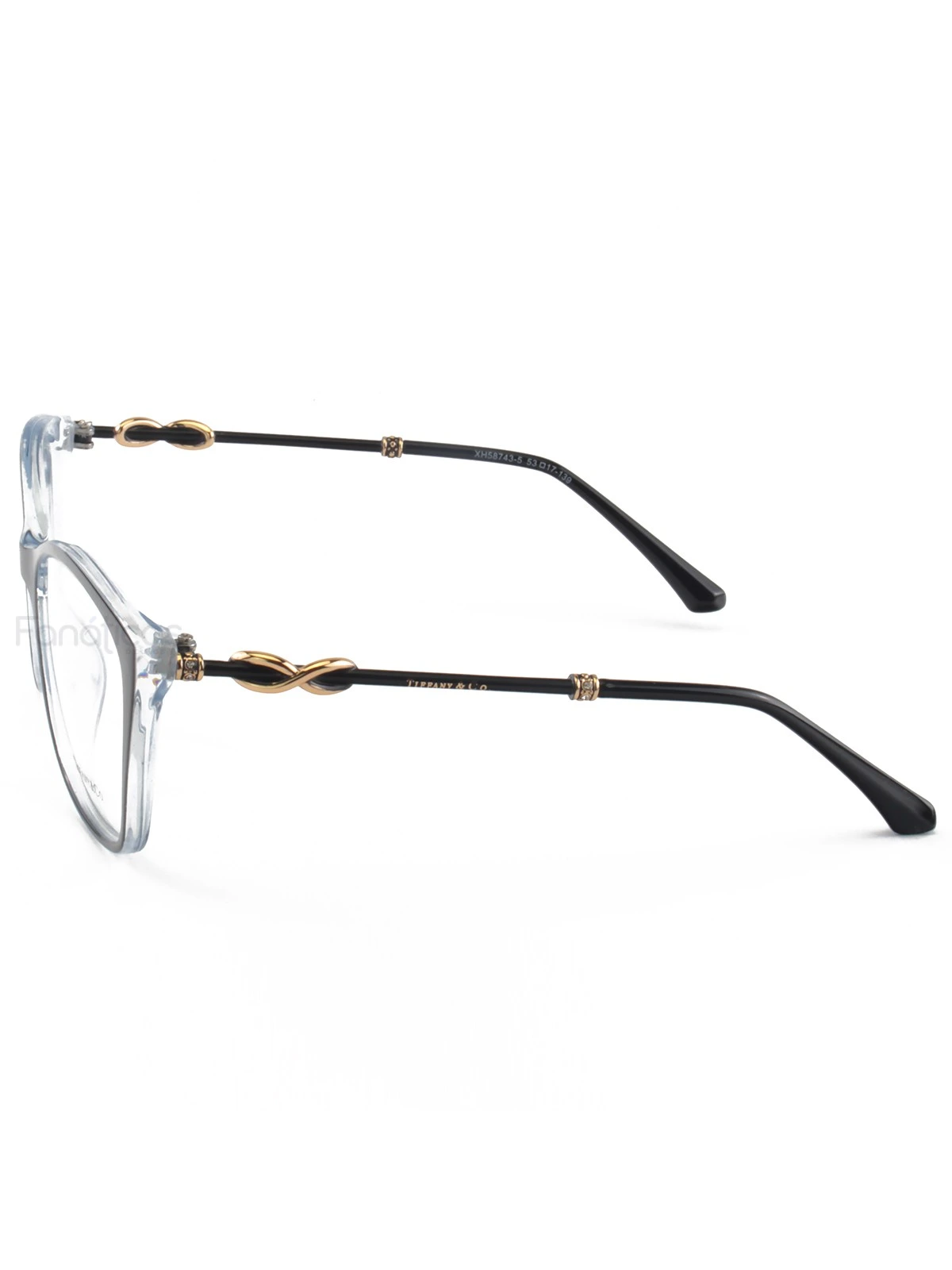 Armacao de Óculos Quadrada TF2160 Preto e Azul Celeste