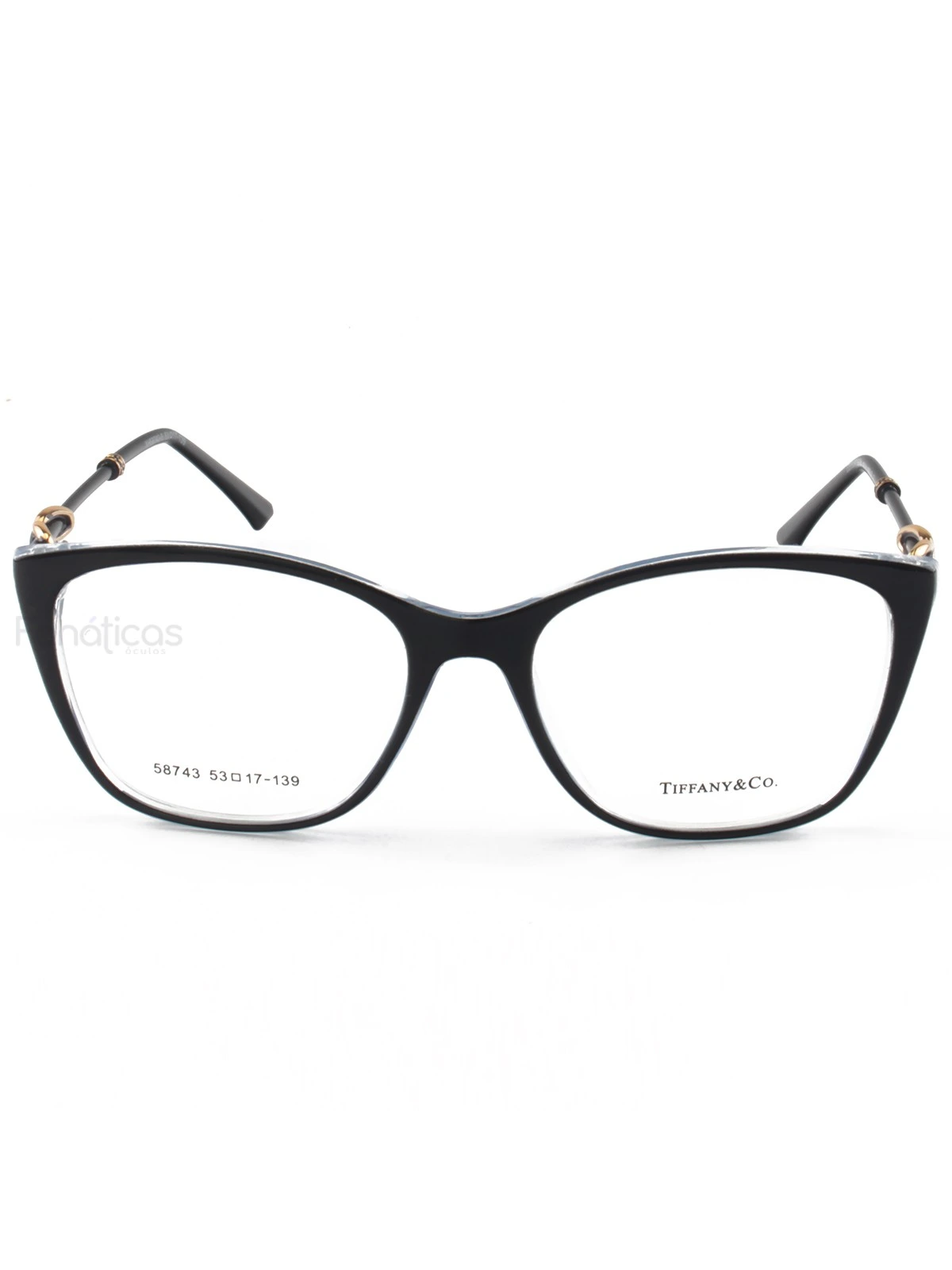 Armacao de Óculos Quadrada TF2160 Preto e Azul Celeste