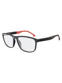 Armação de Óculos 76004 Quadrado Preto Brilho e Vermelho