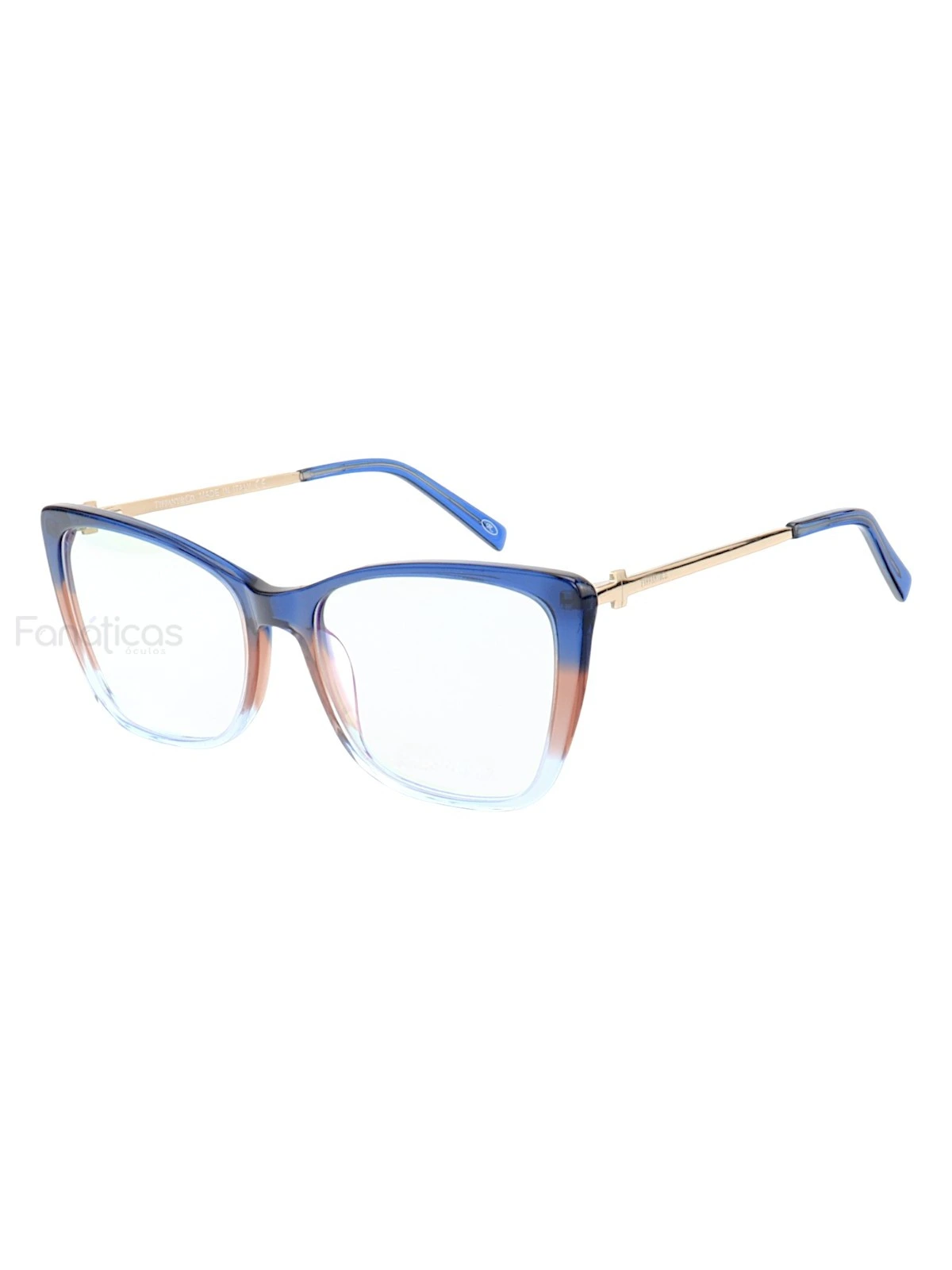 Armação de Óculos Quadrada TF2162 Azul Rosa Degrade