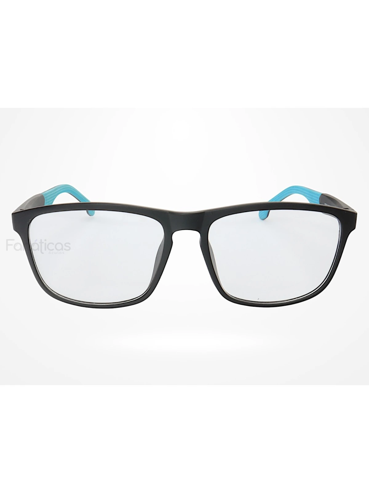 Armação de Óculos 76004 Quadrado Preto e Azul Claro