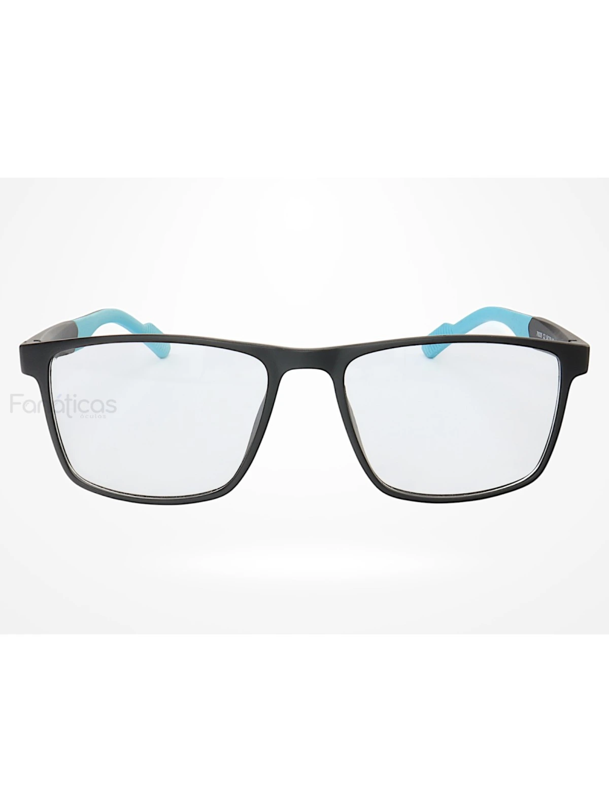 Armação de Óculos 76006 Quadrado Preto e Azul Claro