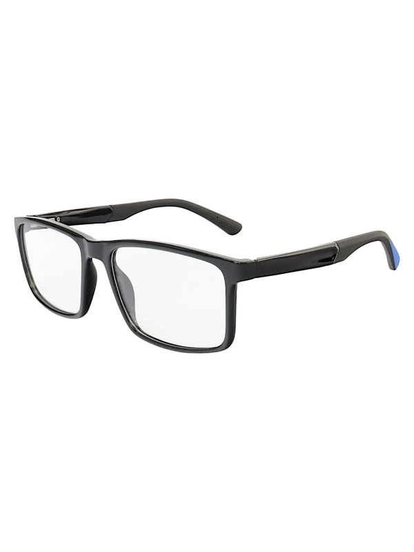 Armação de Óculos 76009 Quadrado Preto Brilho e Azul