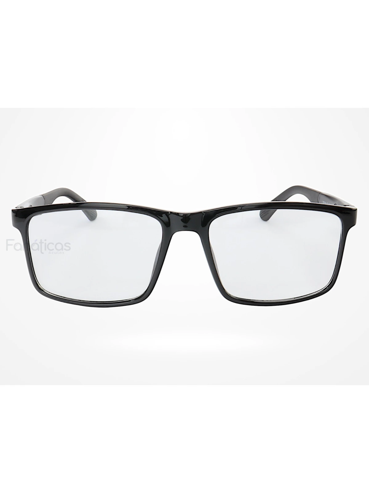 Armação de Óculos 76009 Quadrado Preto Brilho e Azul