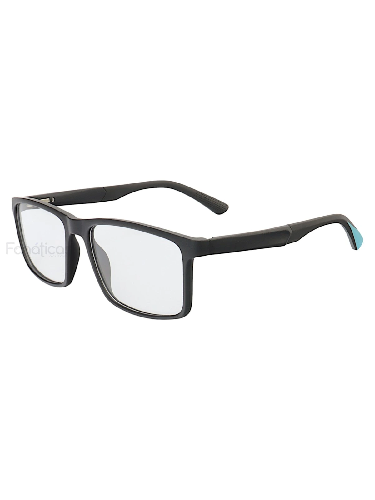Armação de Óculos 76009 Quadrado Preto e Azul Claro