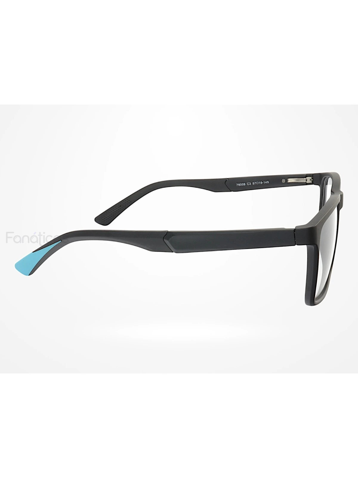 Armação de Óculos 76009 Quadrado Preto e Azul Claro