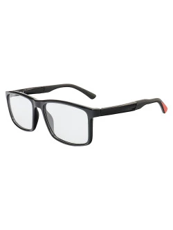 Armação de Óculos 76009 Quadrado Preto e Vermelho