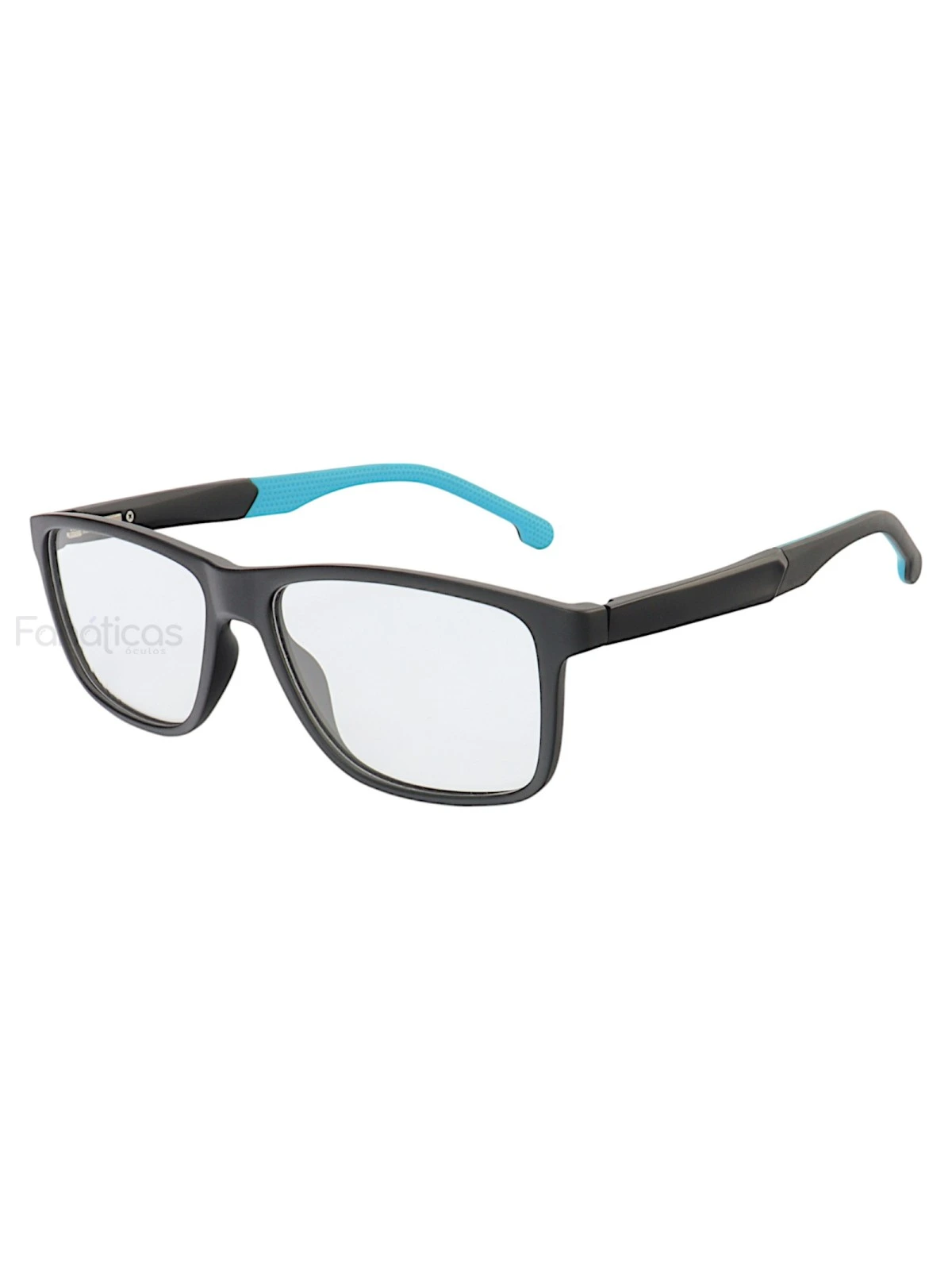 Armação de Óculos 76011 Quadrado Preto e Azul Claro