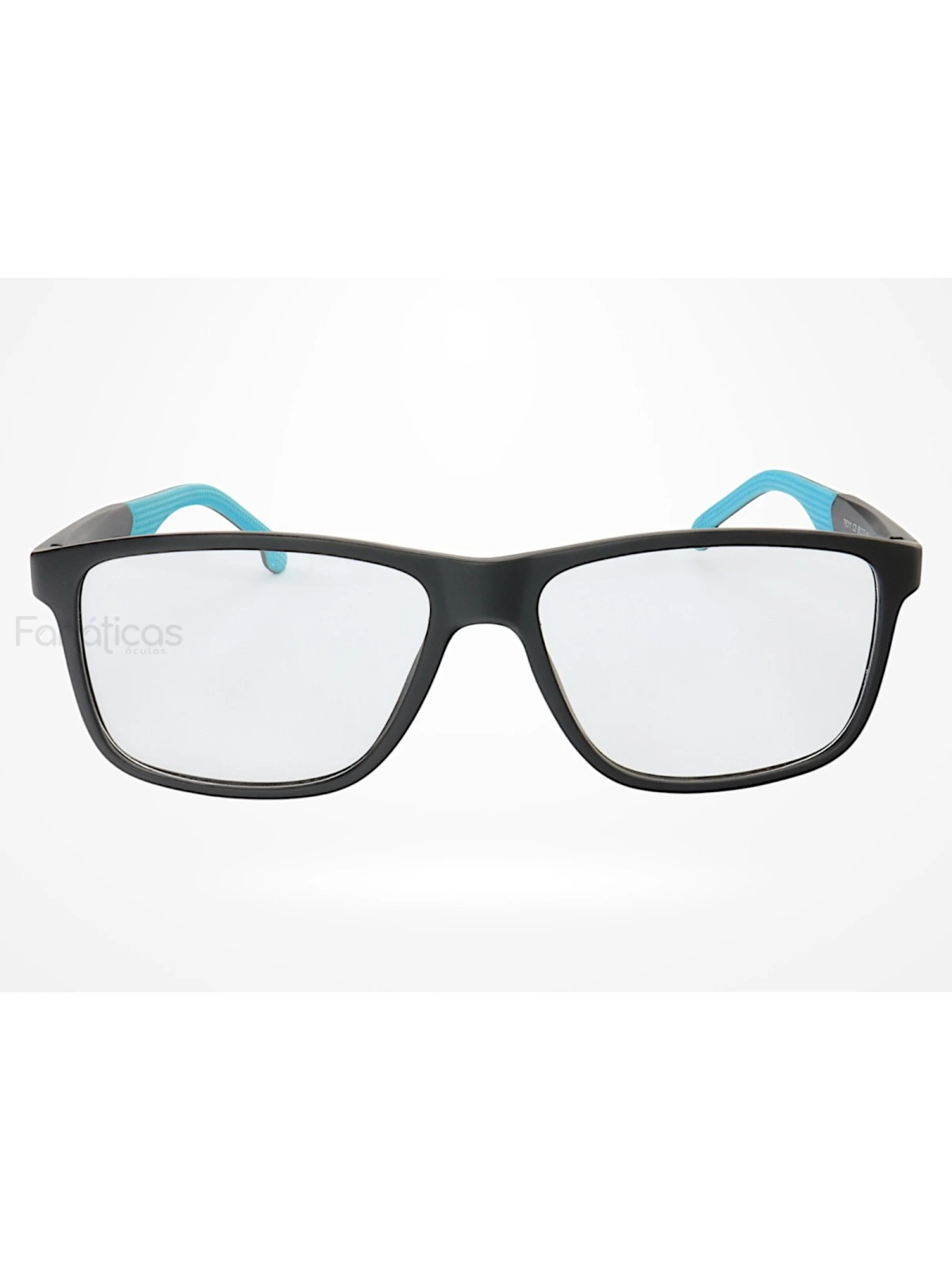 Armação de Óculos 76011 Quadrado Preto e Azul Claro