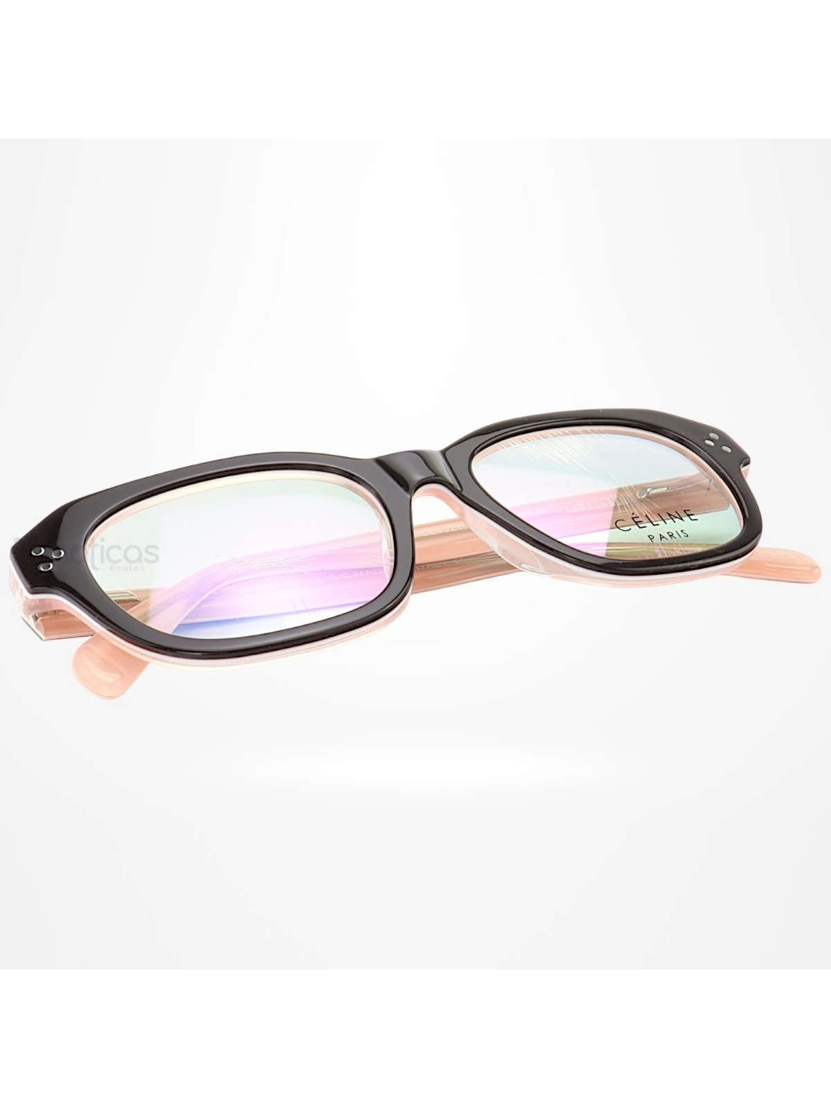 Armação de Óculos Quadrado CL4021 Marrom e Rosa
