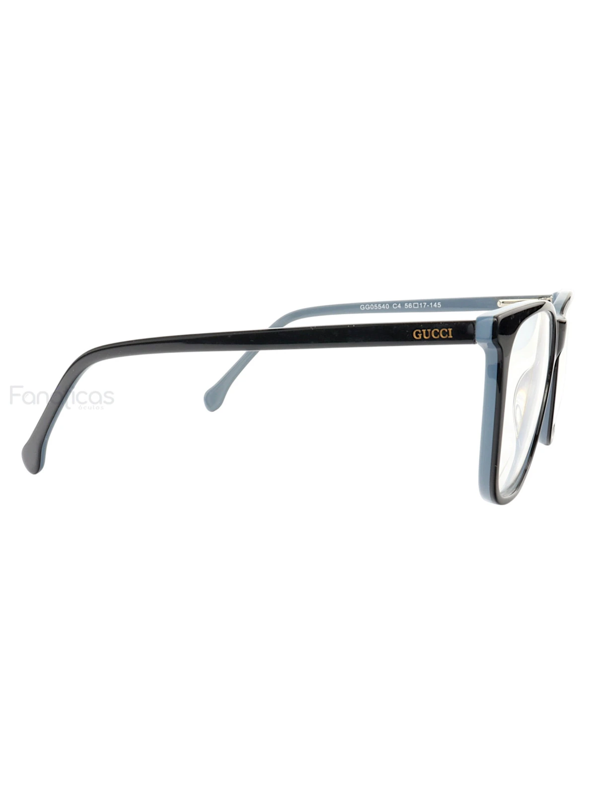 Armação de Óculos Quadrado GG05540 Preto e Cinza