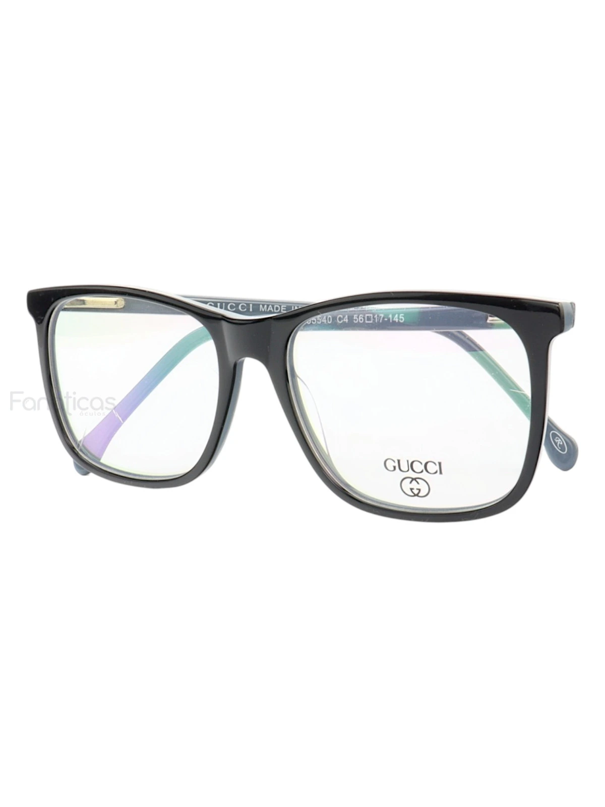 Armação de Óculos Quadrado GG05540 Preto e Cinza