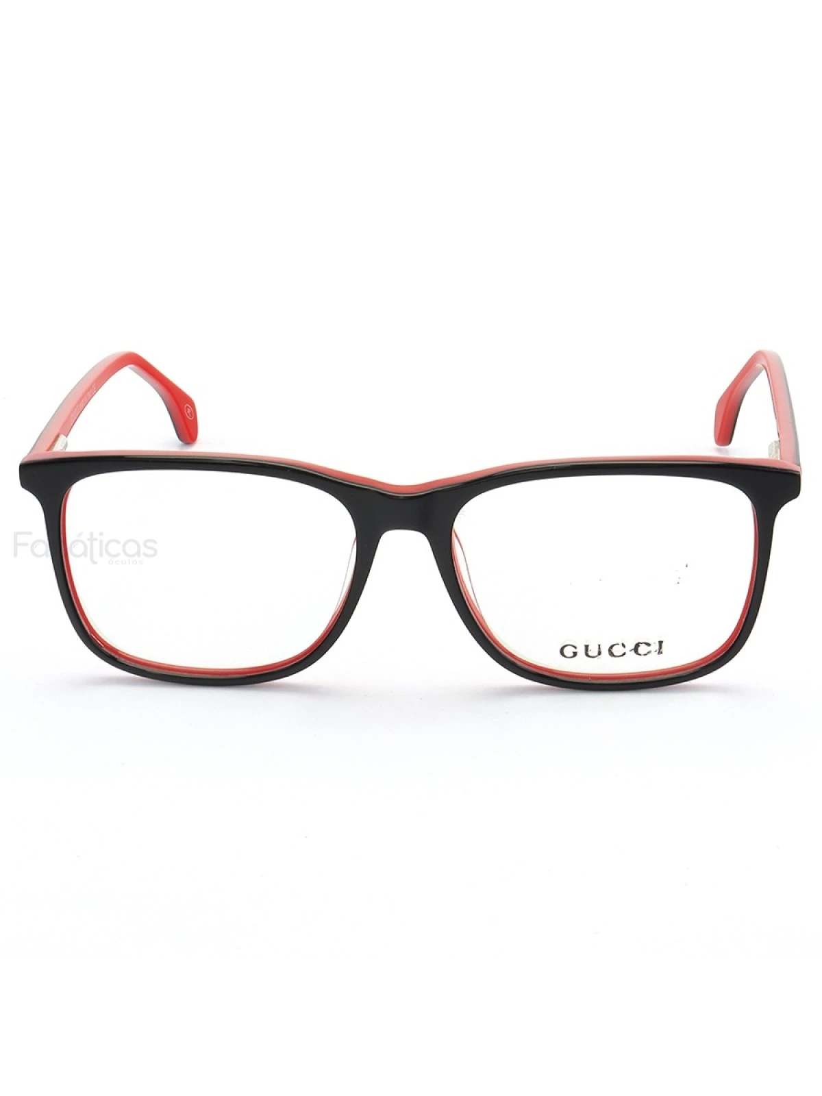 Armação de Óculos Quadrado GG05540 Preto e Vermelho