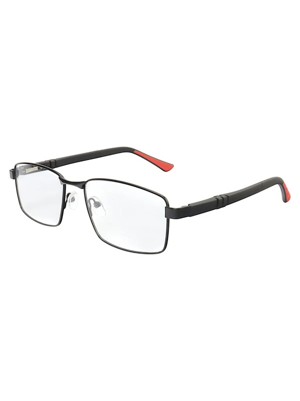 Armação de Óculos 81007 Quadrado Preto e Vermelho