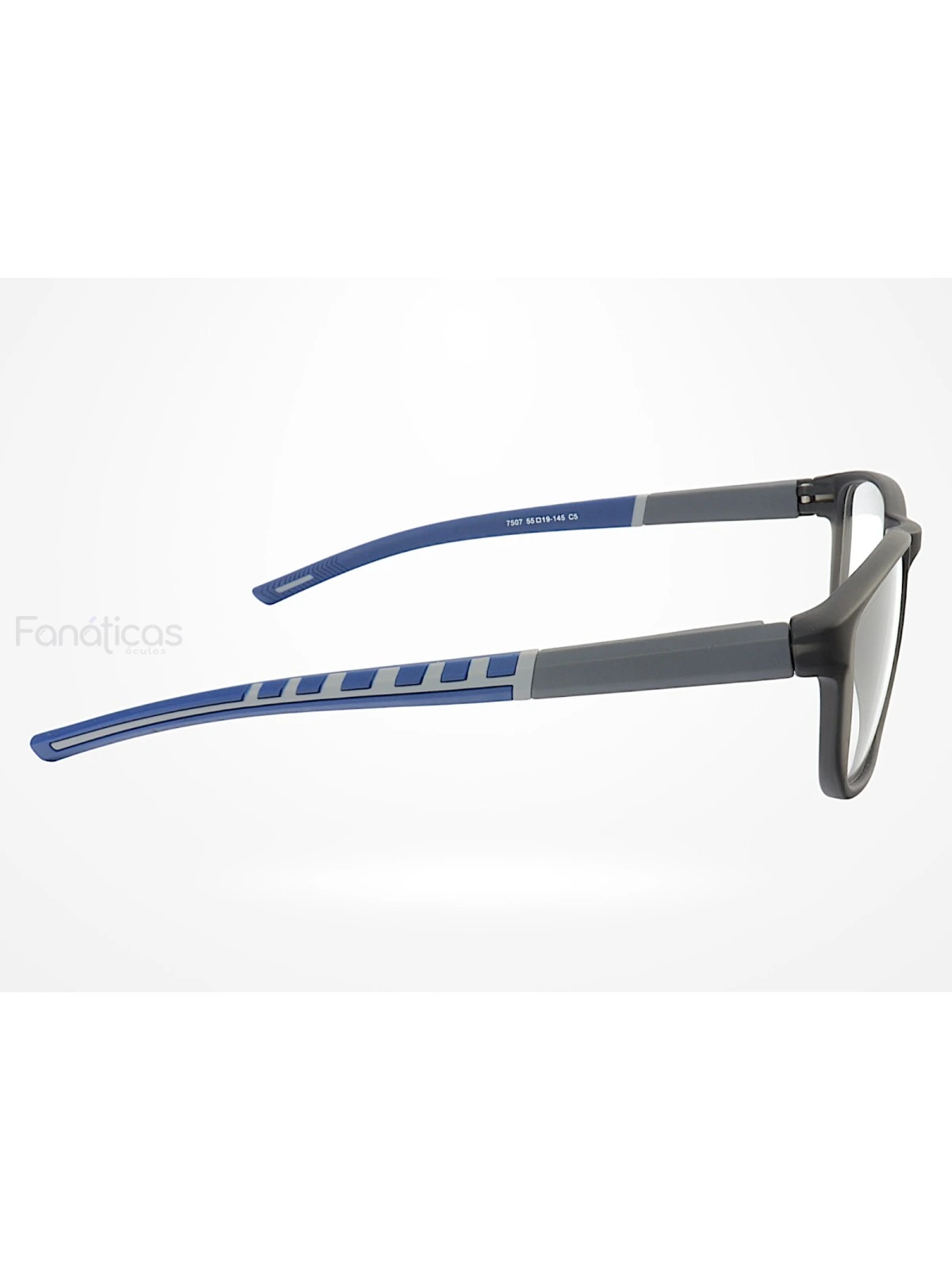 Armação de Óculos 8207 Esportivo Quadrado Cinza e Azul