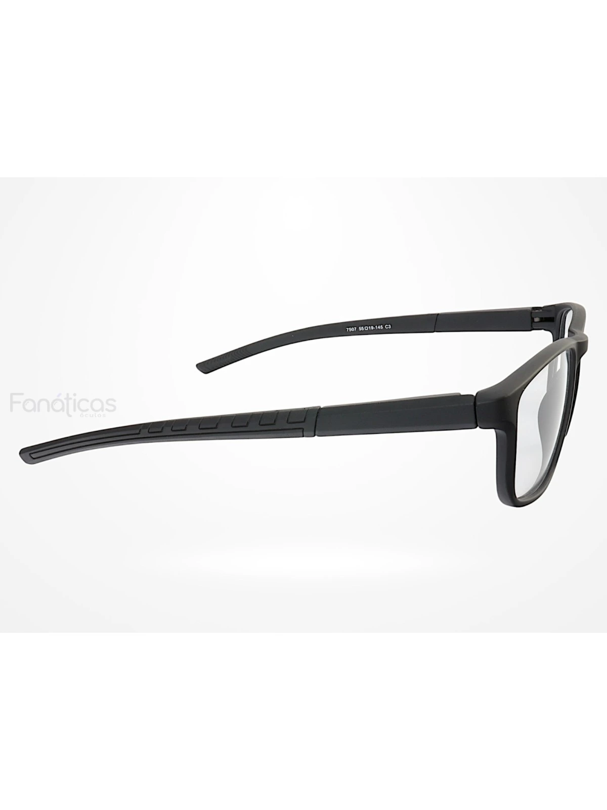 Armação de Óculos 8207 Esportivo Quadrado Preto