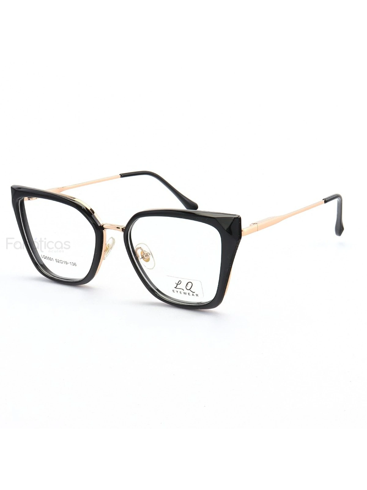 Armação de Óculos Quadrado LQ5501 Preto