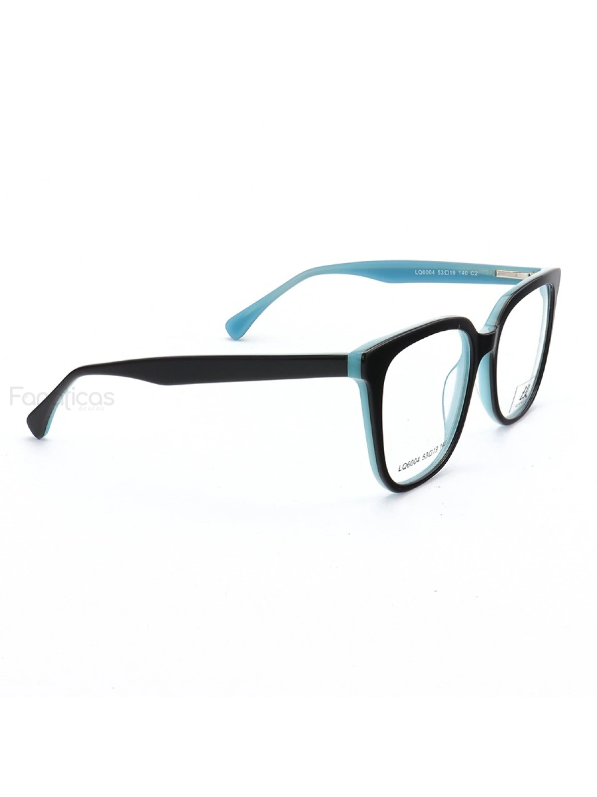 Armação de Óculos Quadrado LQ6004 Preto e Azul