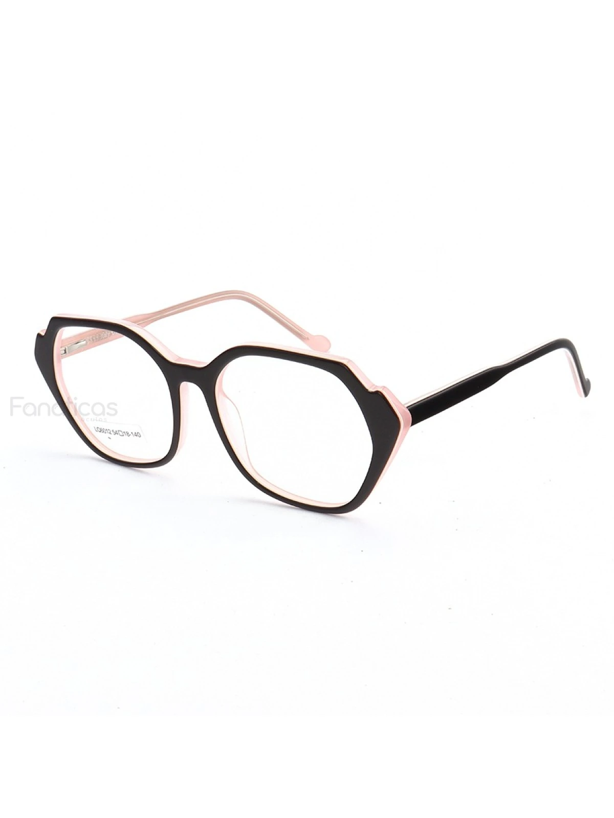 Armação de Óculos Quadrado LQ6012 Preto e Rosa