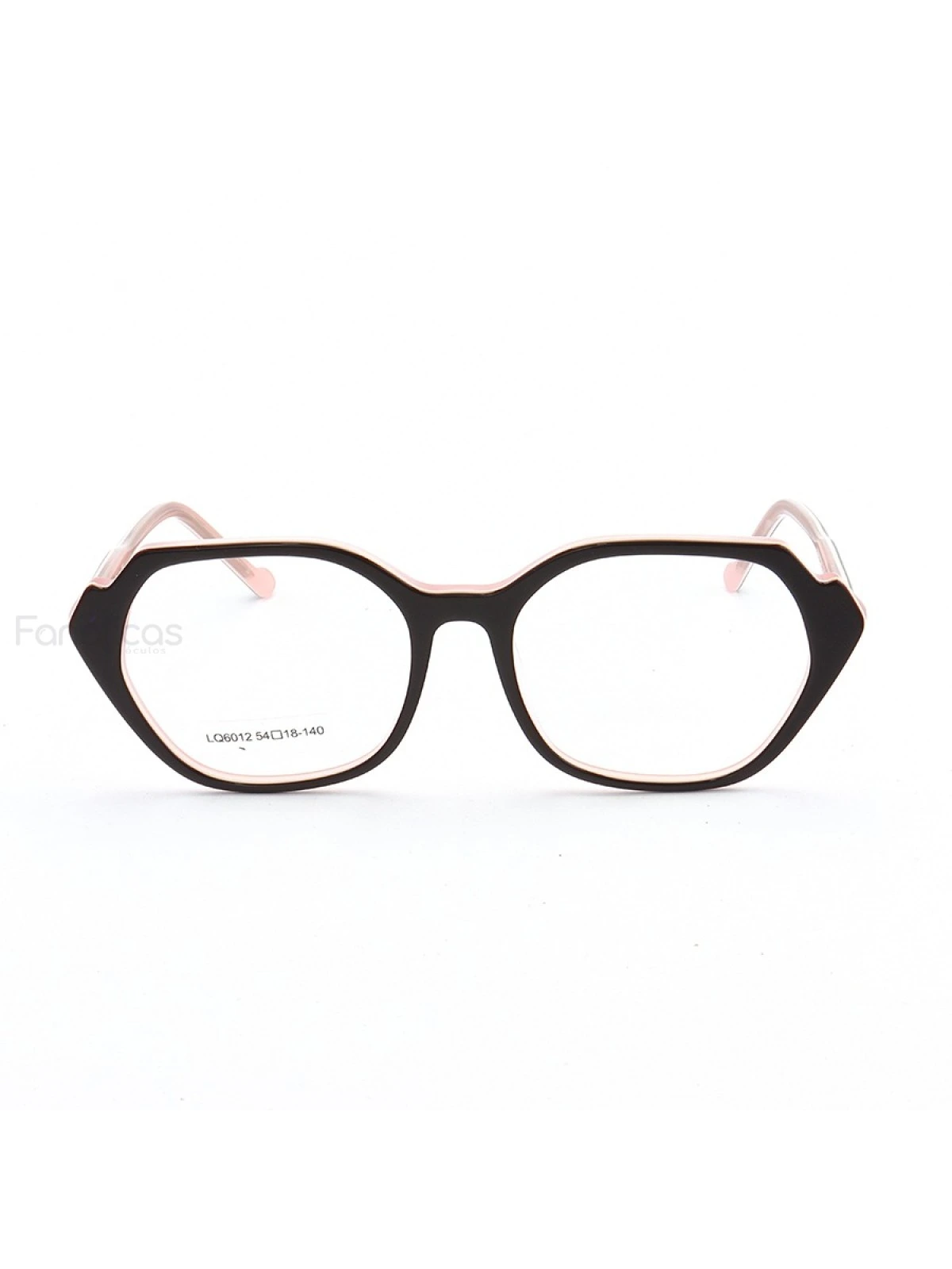 Armação de Óculos Quadrado LQ6012 Preto e Rosa