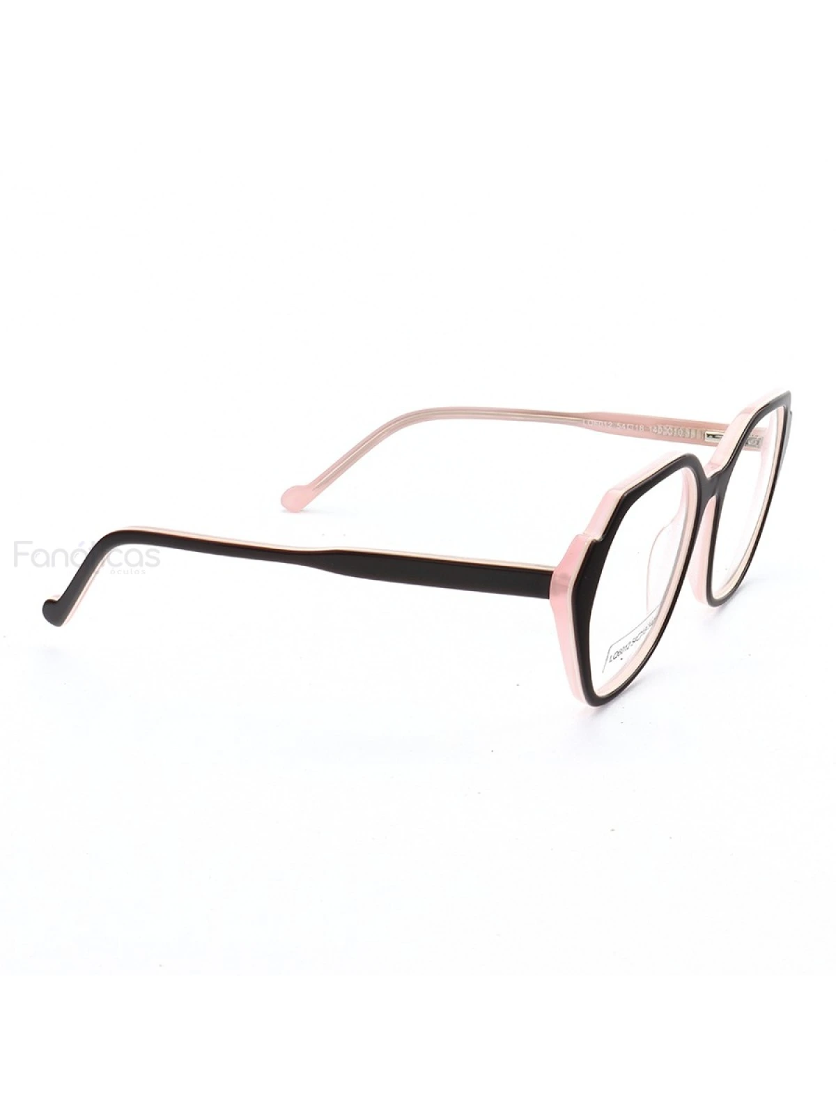 Armação de Óculos Quadrado LQ6012 Preto e Rosa