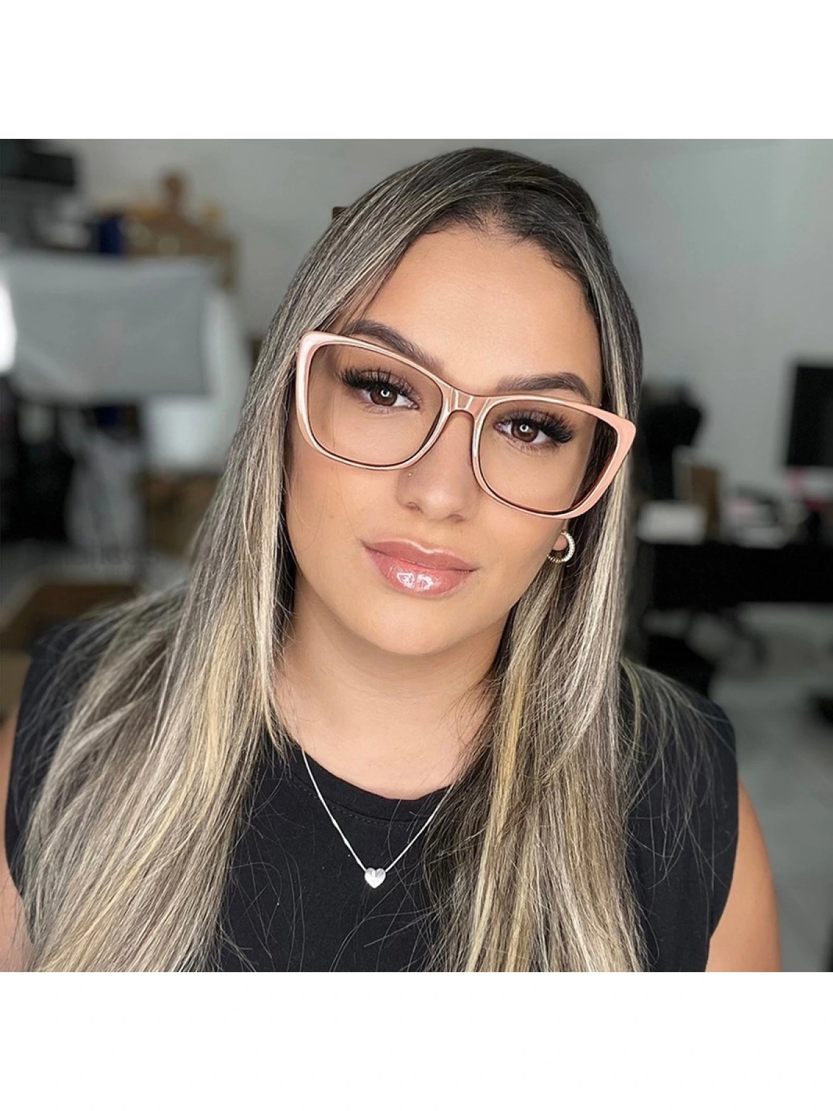 Armação de Óculos Quadrado LQ92357 Nude