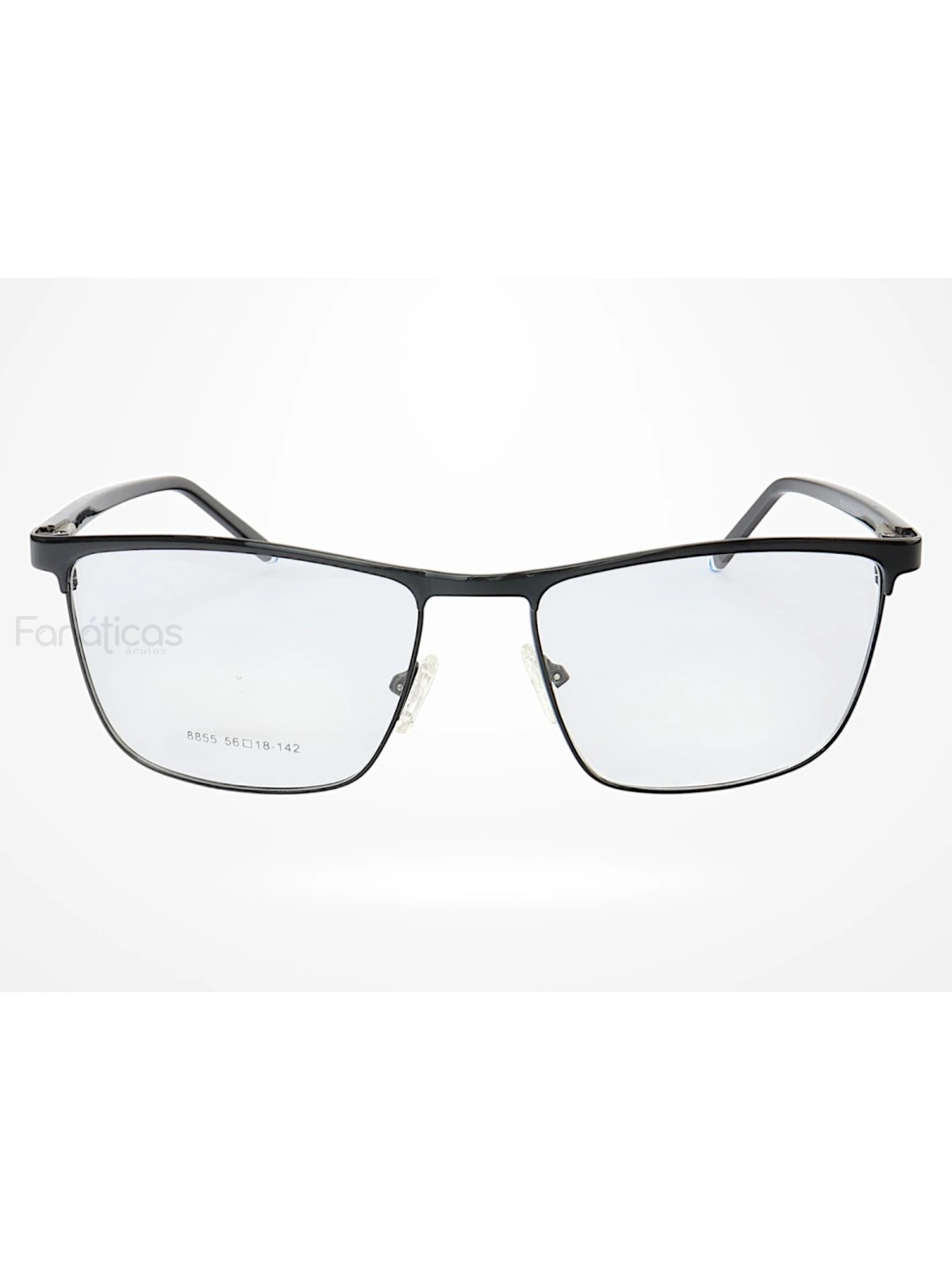 Armação de Óculos 8855 Quadrado Preto Azul