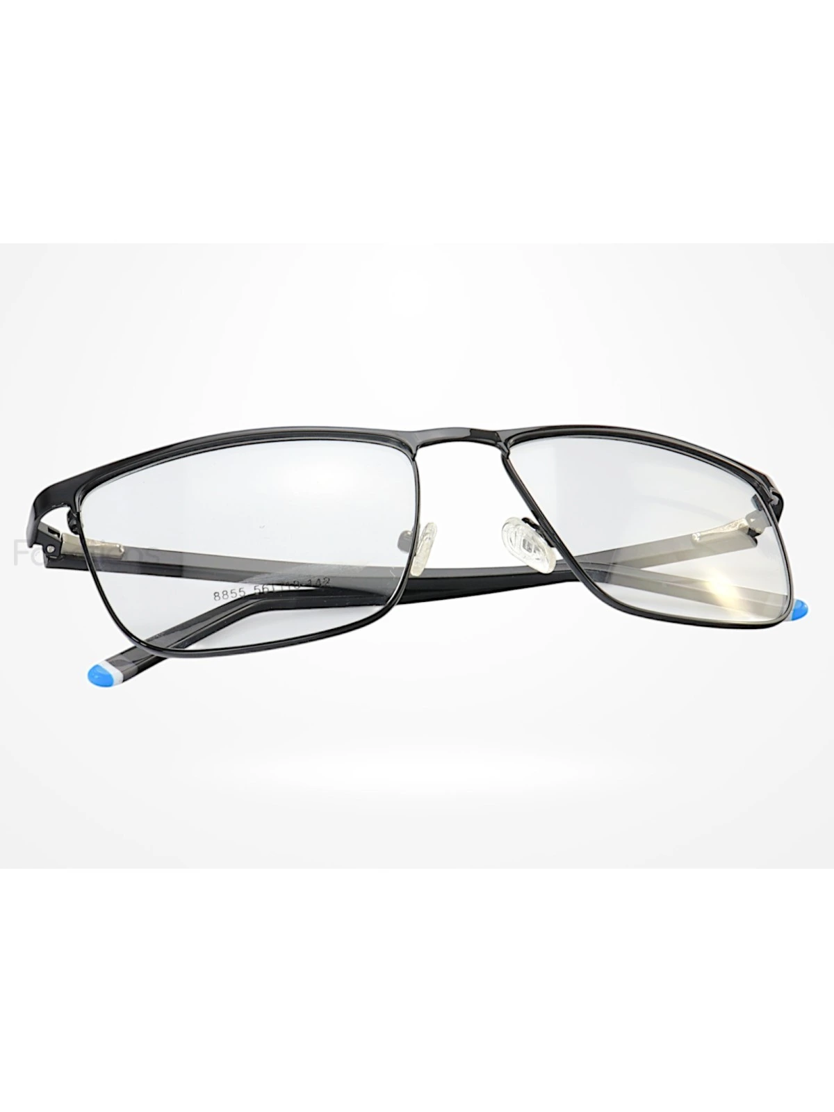 Armação de Óculos 8855 Quadrado Preto Azul
