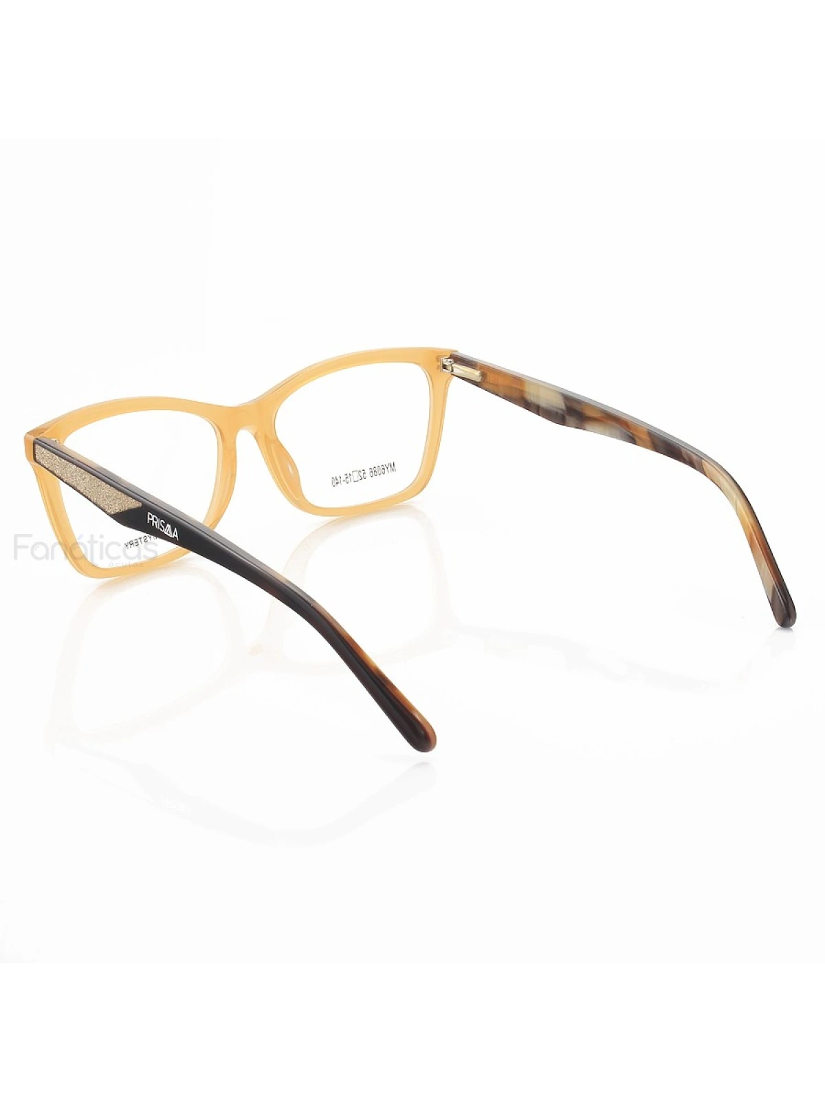 Armação de Óculos Quadrado MY6086 Acetato Laranja e Marrom